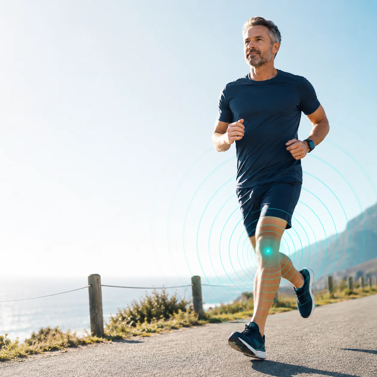 Active patient running after musculoskeletal treatment at Shockwave Revibe Clinic, Notting Hill Gate London